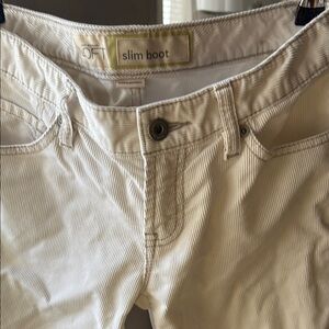 LOFT Slim Boot Pants in Cream